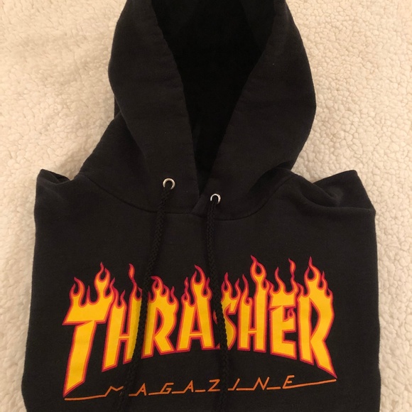 Thrasher Magazine Flame Hoodie - Black - Picture 1 of 4